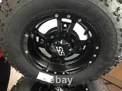 SET 4 YAMAHA BANSHEE WARRIOR 350 BLACK ITP SS112 Rims Qaudboss Tires Wheels kit