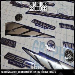 Yamaha Banshee 350 CHROME Decals BLUE HIGH TECH THIN GRAPHICS NEW 2004 NEW