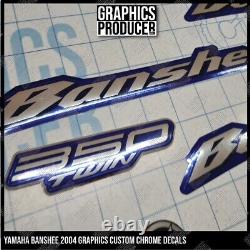 Yamaha Banshee 350 CHROME Decals BLUE HIGH TECH THIN GRAPHICS NEW 2004 NEW