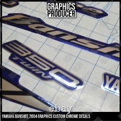 Yamaha Banshee 350 CHROME Decals BLUE HIGH TECH THIN GRAPHICS NEW 2004 NEW