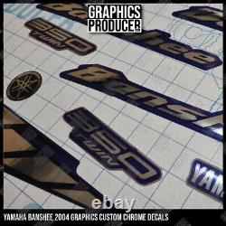Yamaha Banshee 350 CHROME Decals BLUE HIGH TECH THIN GRAPHICS NEW 2004 NEW