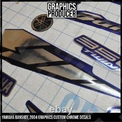 Yamaha Banshee 350 CHROME Decals BLUE HIGH TECH THIN GRAPHICS NEW 2004 NEW