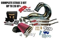 Yamaha Banshee 350 SLP Exhaust Pipes Intake Kit V-Force 4 Reeds Jet CNC Manifold