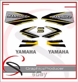 Yamaha Banshee Decals Graphics 1998 Grey And Yellow Reproduction Design Full Set