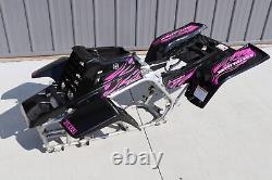 Yamaha Banshee Fenders + Gas Tank Plastic + Grill + Graphics Black Pink