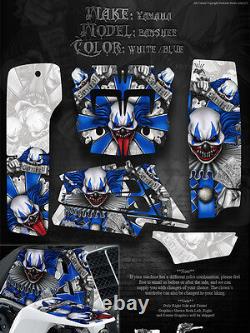 Yamaha Banshee Graphics Decals Kit The Freak Show For White Parts Blue Accent