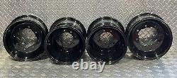 Yamaha Banshee Raptor Yfz Yfz450r 450r ATV FRONT REAR WHEELS BLACK 9x8 & 10x5