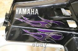 Yamaha Banshee fenders + gas tank plastic + grill + graphics BLACK FLAMES 2006