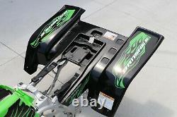 Yamaha Banshee fenders + gas tank plastic + grill + graphics BLACK GREEN