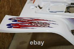 Yamaha Banshee fenders + gas tank plastic + grill + graphics RED WHITE BLUE 2010