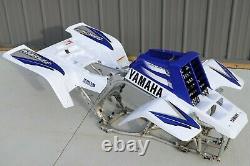 Yamaha Banshee fenders + gas tank plastic + grill + graphics WHITE & BLUE 1998