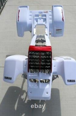 Yamaha Banshee fenders + gas tank plastic grill graphics WHITE CHERRY RED 2005