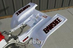 Yamaha Banshee fenders + gas tank plastic + grill + graphics WHITE & RED 1987