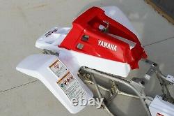 Yamaha Banshee fenders + gas tank plastic + grill + graphics WHITE & RED 1990