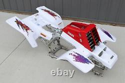 Yamaha Banshee fenders + gas tank plastic + grill + graphics WHITE + RED 1996
