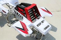 Yamaha Banshee fenders + gas tank plastic + grill + graphics WHITE & RED 2000