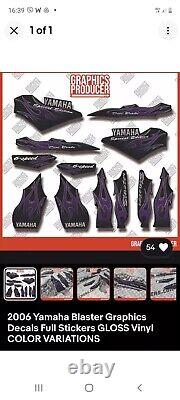 Yamaha Blaster & Banshee 350 Decals 2006 Black And Purple Full Kit Graphics